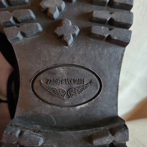 Zadig & Voltaire Black Suede Low Combat-Style Boots - EUC - Picture 9 of 14